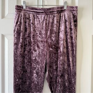 Weavers Purple Velvet Jogger Pants Size XL